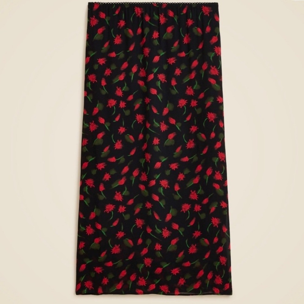 J. Crew Chiffon Floral Slip Midi Skirt